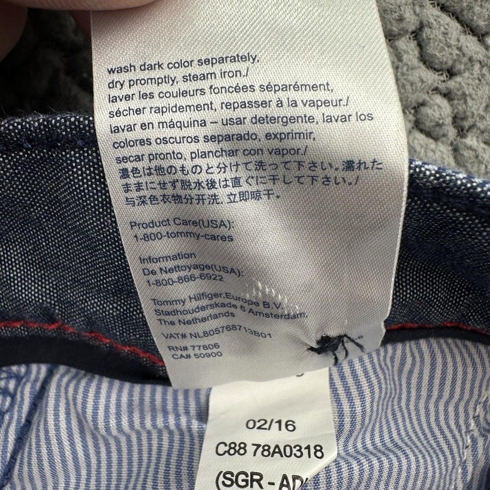 Tommy Hilfiger Slim Fit Men's Linen Blend Chinos Sz 36W/30L Light Blue - Picture 4 of 8